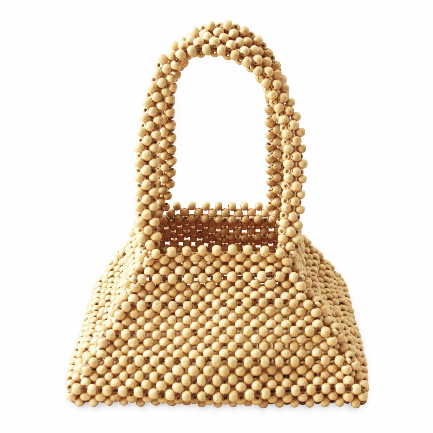 PYRAMID Beaded Tote Bag in Nude Beige - The Higher Flower