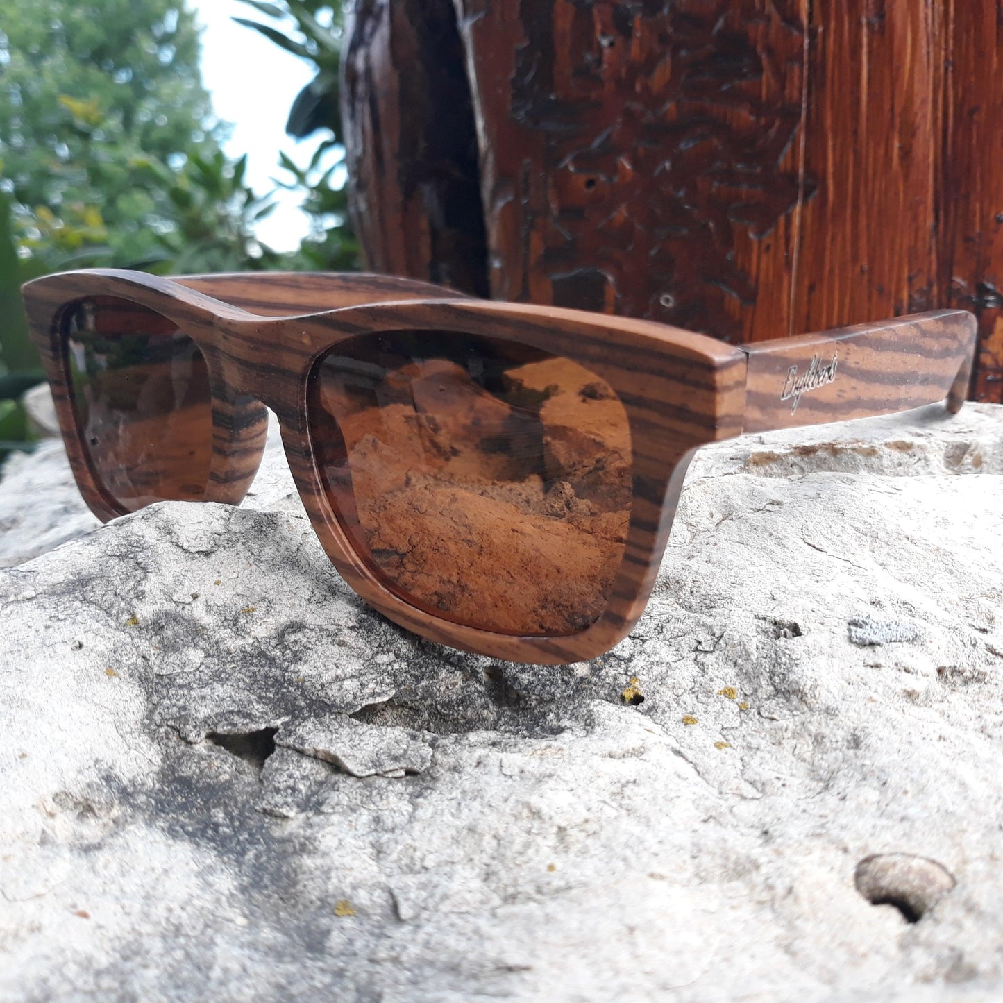 Zebrawood Full Frame Polarized Sunglasses - The Higher Flower