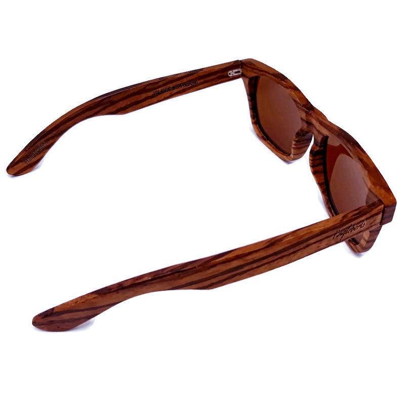 Zebrawood Full Frame Polarized Sunglasses with Case - The Higher Flower