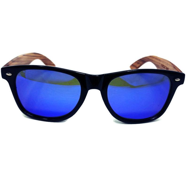 Zebrawood Sunglasses with Blue Polarized Lenses and Case - The Higher Flower