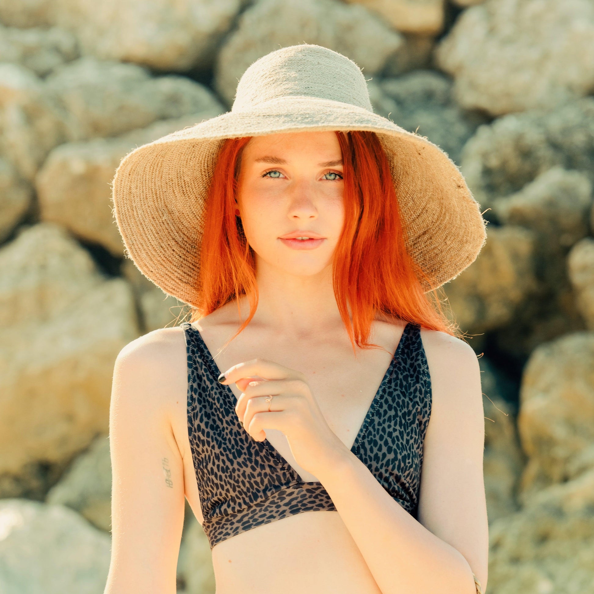 RIRI Jute Handwoven Straw Hat In Natural Beige - The Higher Flower