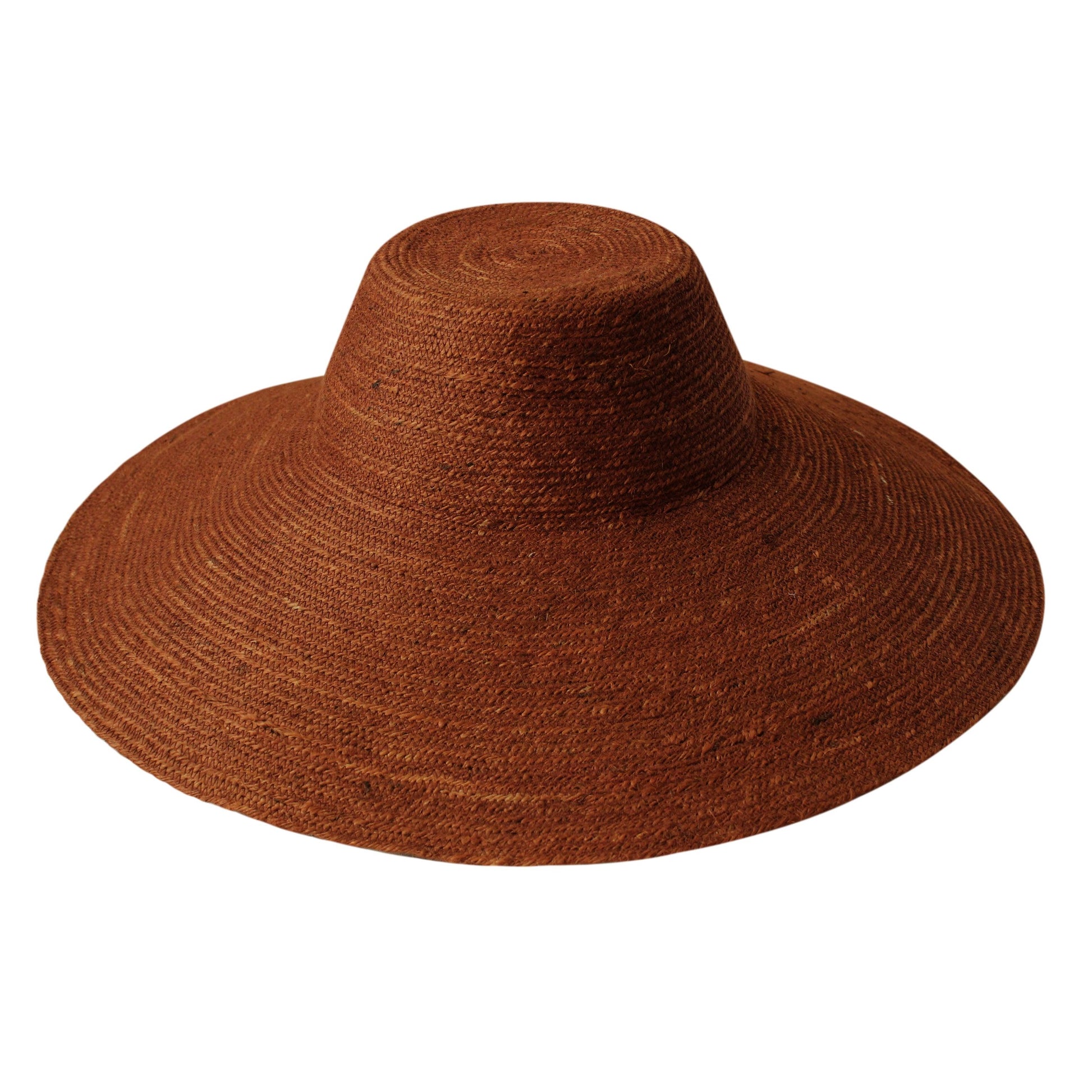 RIRI Jute Handwoven Straw Hat In Burnt Sienna - The Higher Flower