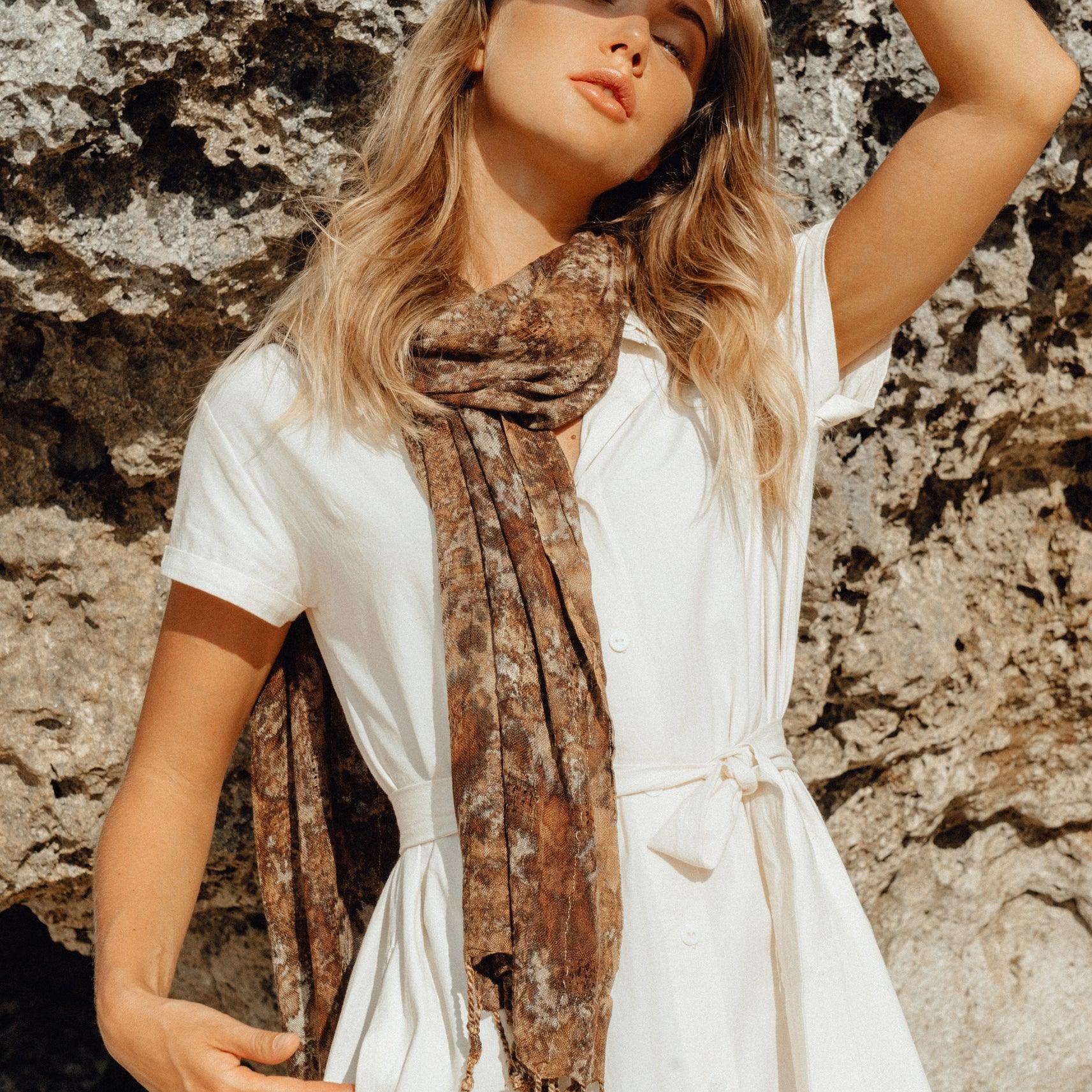 Marfa Handwoven Cotton Scarf - The Higher Flower