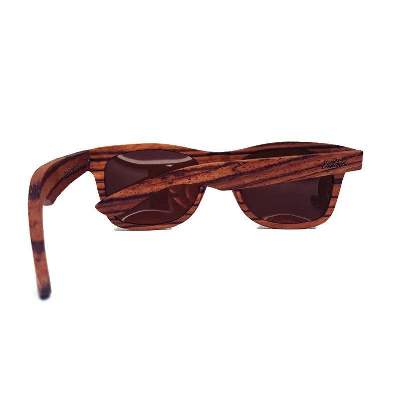 Zebrawood Full Frame Polarized Sunglasses with Case - The Higher Flower