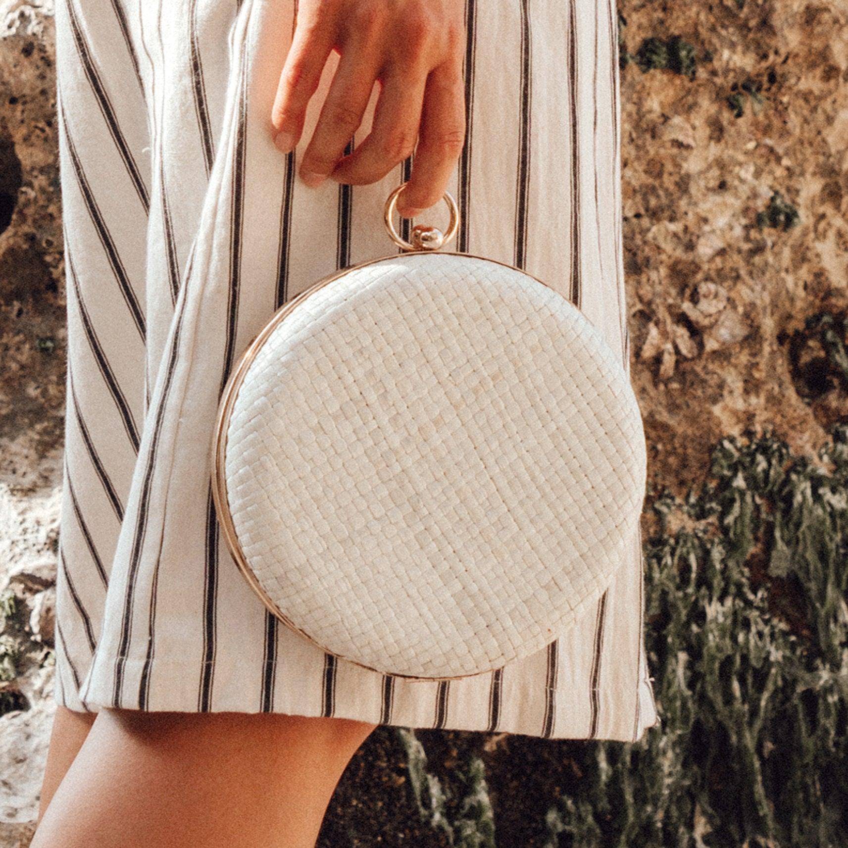 Matta Blanc Woven Hard Clutch - The Higher Flower