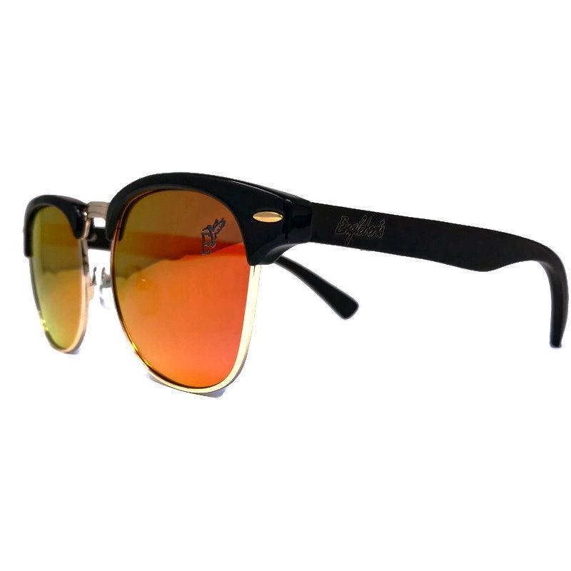 Black Bamboo Club Sunglasses, Polarized Sunset Lenses, HandCrafted - The Higher Flower