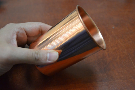 Handmade Genuine Copper Drinking Glass Cup - The Higher Flower