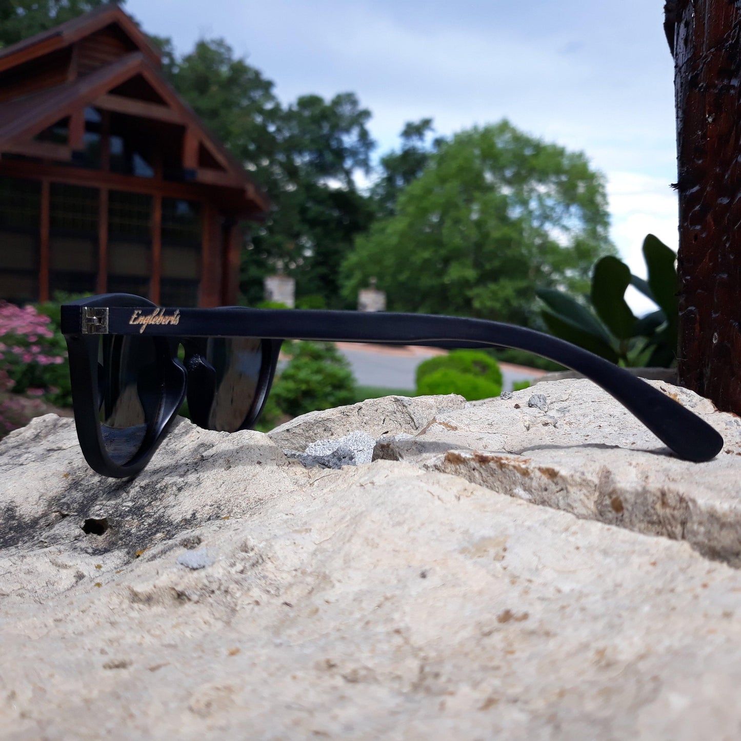 Sunset Mirror Lenses Polarized with Full Frame Black Bamboo and Case - The Higher Flower