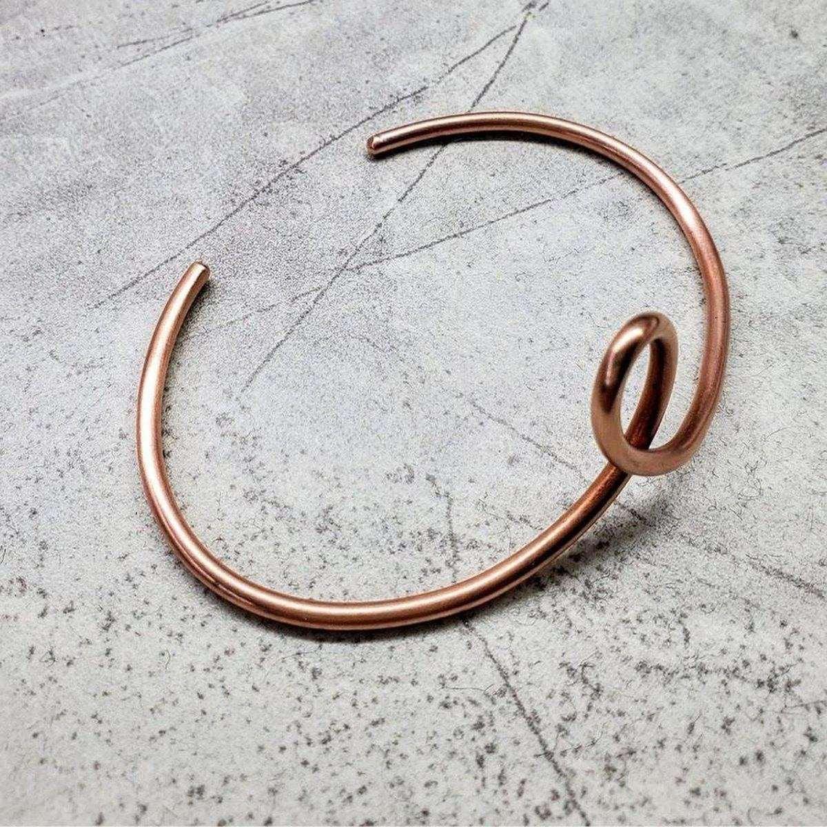 Handmade Copper Teardrop Bangle - The Higher Flower