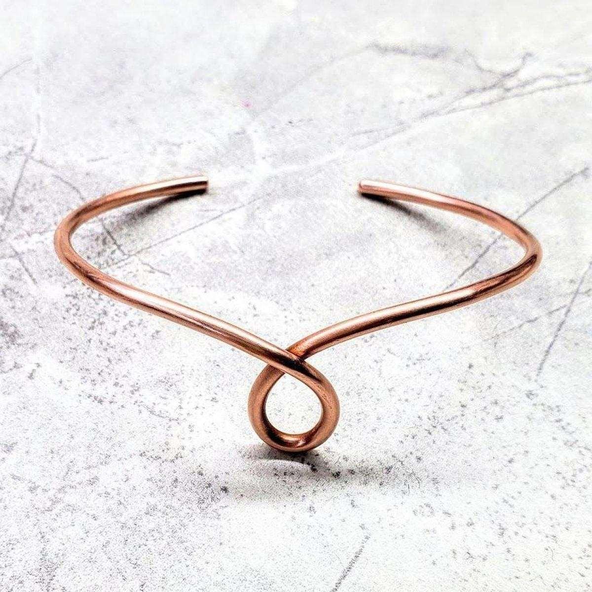 Handmade Copper Teardrop Bangle - The Higher Flower