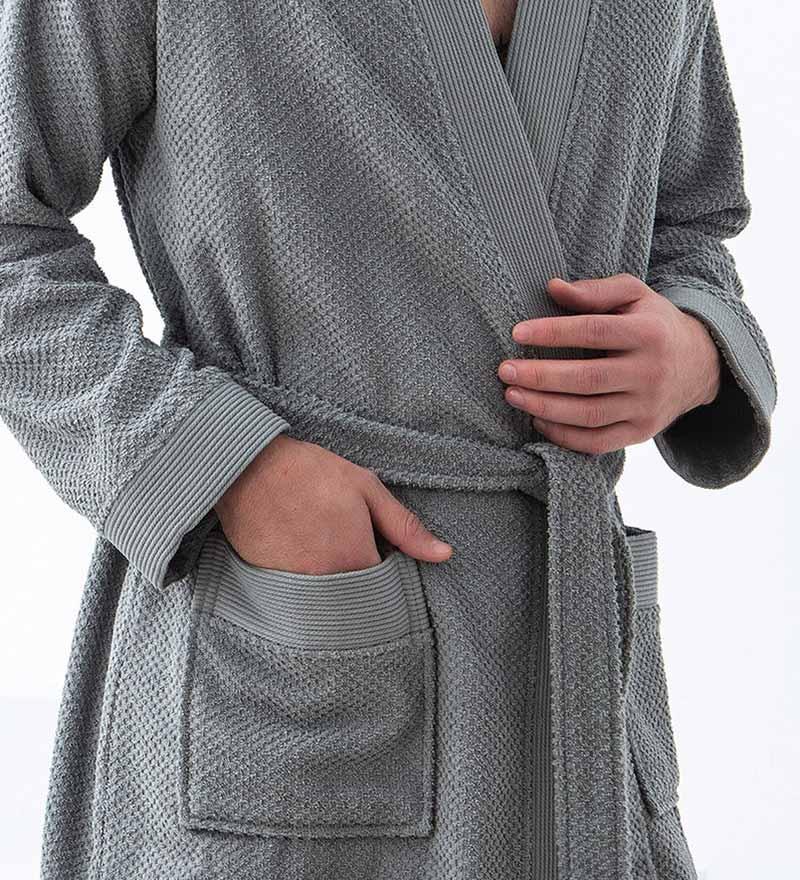 Men's Organic Turkish Cotton Terry Kimono Robe | Terry Cloth Bathrobe - The Higher Flower