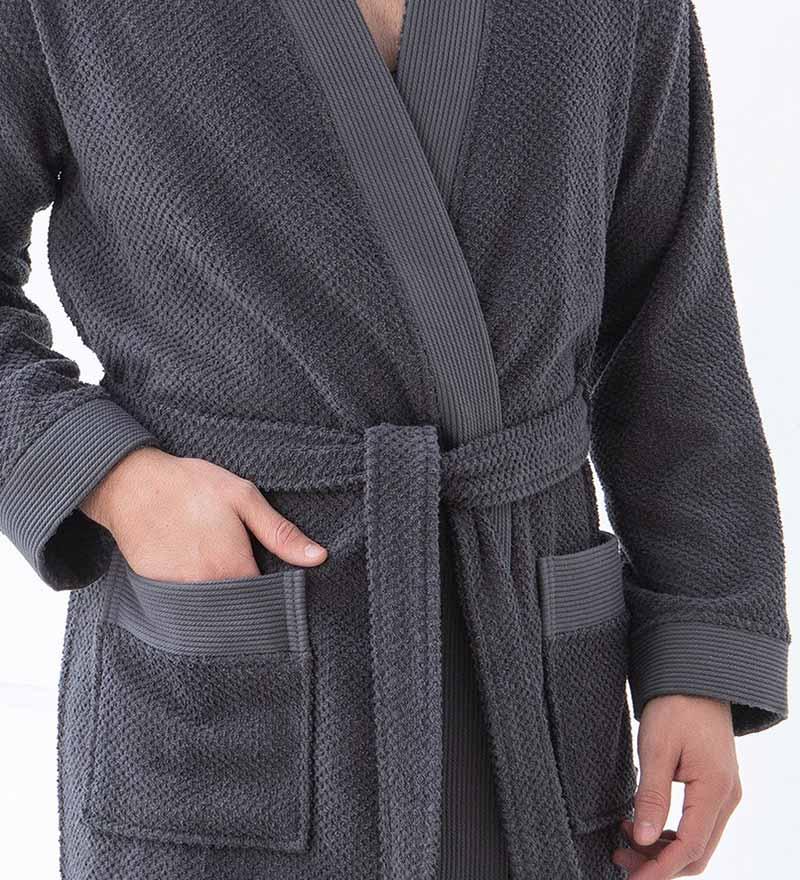 Men's Organic Turkish Cotton Terry Kimono Robe | Terry Cloth Bathrobe - The Higher Flower