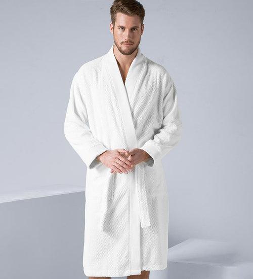 Men's Organic Turkish Cotton Terry Kimono Robe | Terry Cloth Bathrobe - The Higher Flower