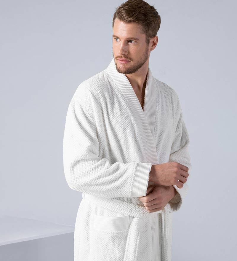 Men's Organic Turkish Cotton Terry Kimono Robe | Terry Cloth Bathrobe - The Higher Flower