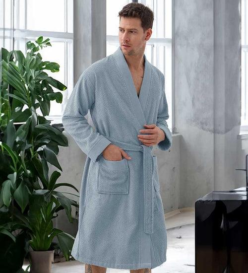 Men's Organic Turkish Cotton Terry Kimono Robe | Terry Cloth Bathrobe - The Higher Flower