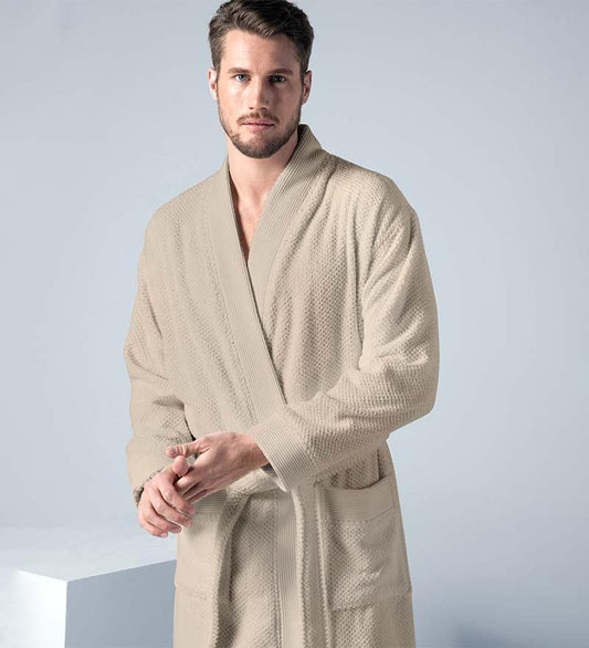 Men's Organic Turkish Cotton Terry Kimono Robe | Terry Cloth Bathrobe - The Higher Flower