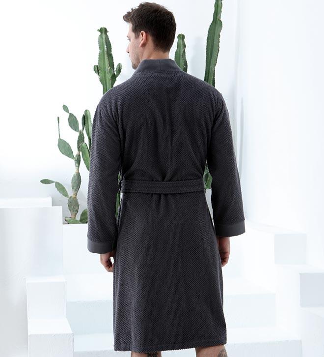 Men's Organic Turkish Cotton Terry Kimono Robe | Terry Cloth Bathrobe - The Higher Flower