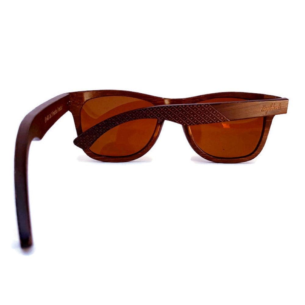 Crimson Wooden Sunglasses, Tea Colored Polarized Lenses - The Higher Flower